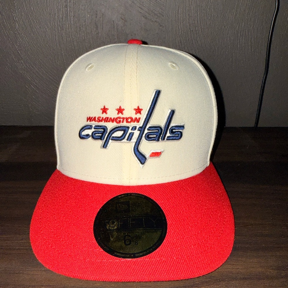 New Era Washington Capitals Red and White Cap 6 7/8 Fitted